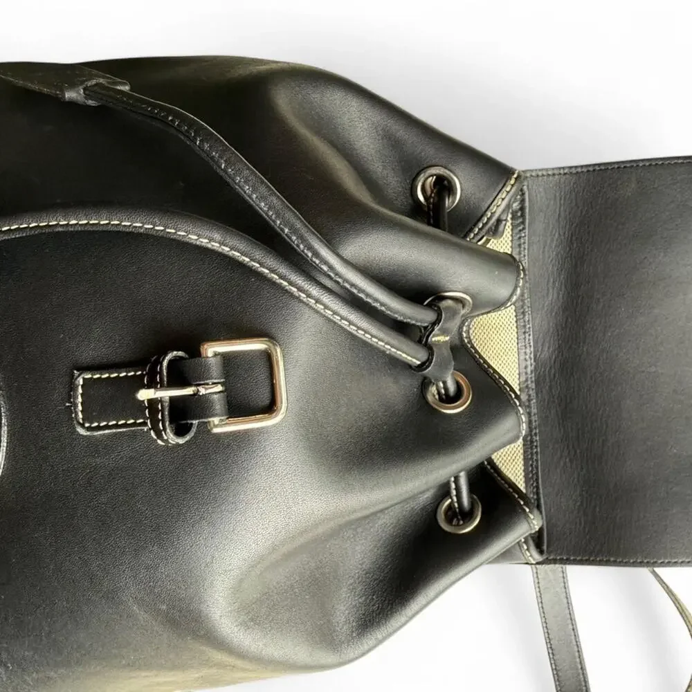 Vintage Black Leather Dooney & Bourke Backpack